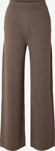 Pantalon 'HANNI' SELECTED FEMME en marron : devant