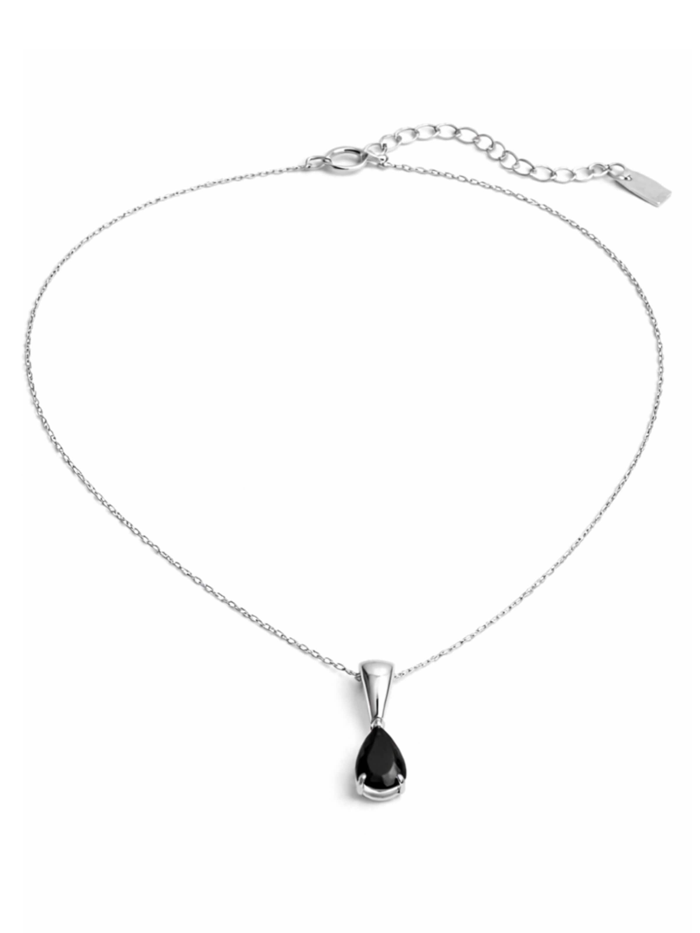 Pure Schmuck Necklace 'Royal Drop Halskette Silber | Bridgerton' in Black: front