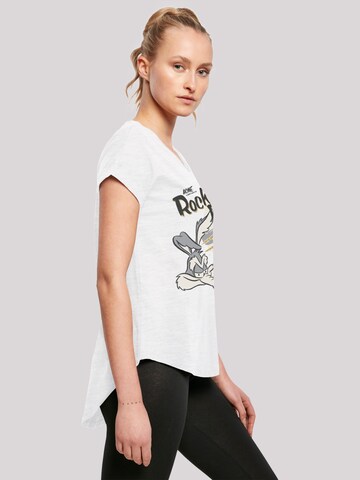 F4NT4STIC Shirt 'Looney Tunes Wile E Coyote Rocket Board' in White