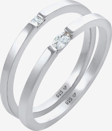 ELLI Sieraden set 'Kristall Ring' in Zilver: voorkant