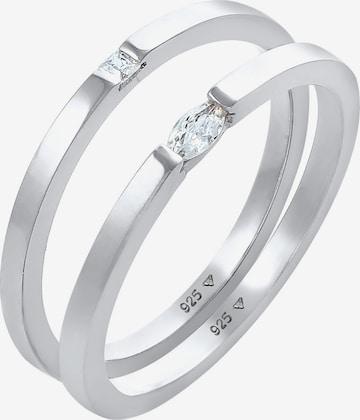 ELLI Σετ κοσμημάτων 'Kristall Ring' σε ασημί: μπροστά