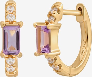 Boucles d'oreilles caï en or : devant