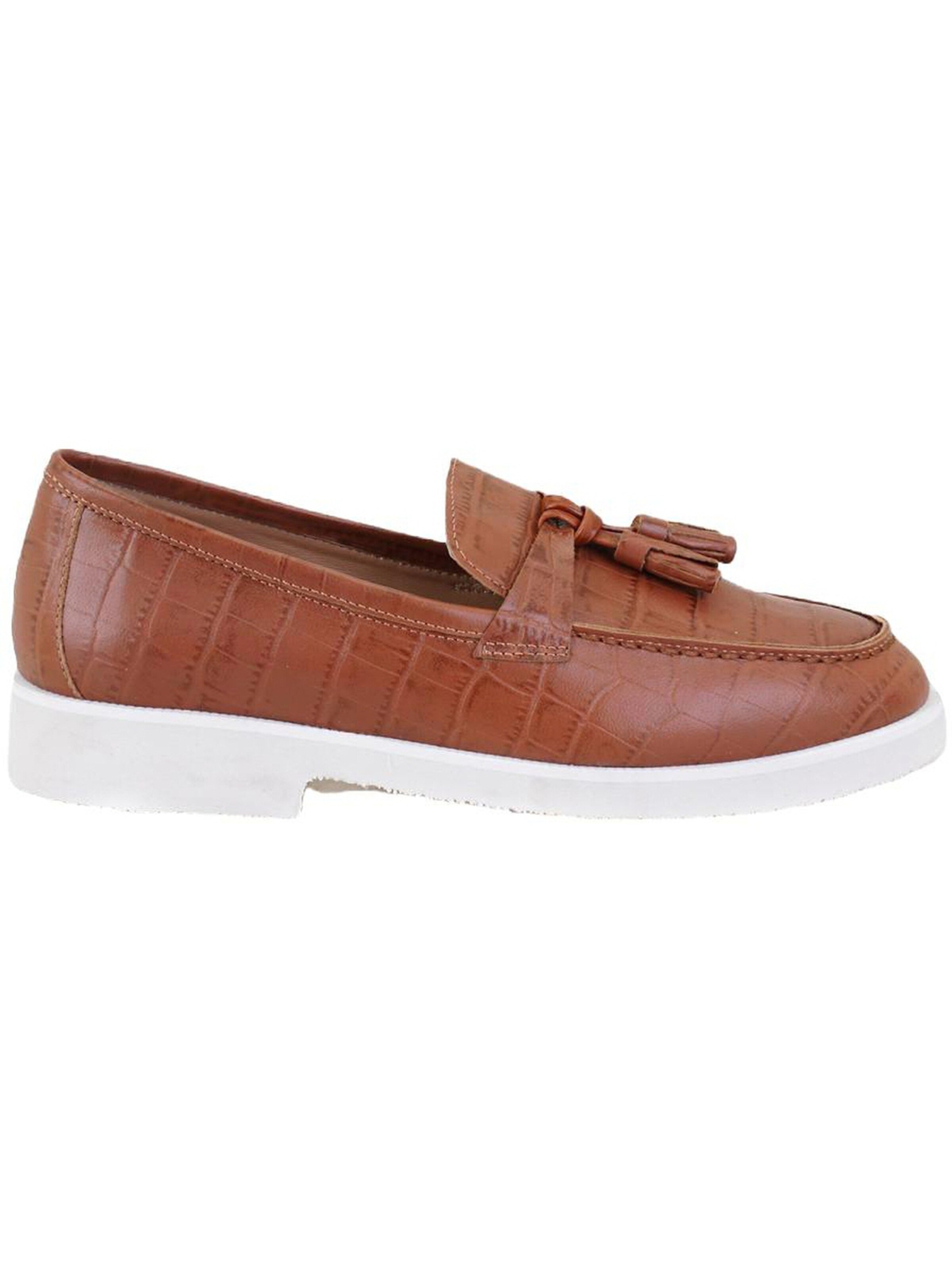 Desa Moccasins in Brown: front