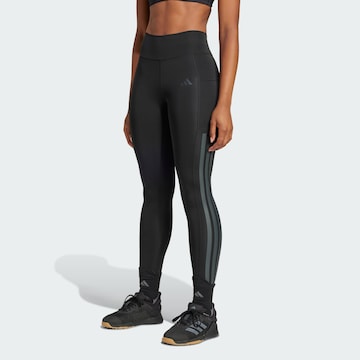 Skinny Pantalon de sport 'Climacool' ADIDAS PERFORMANCE en noir : devant