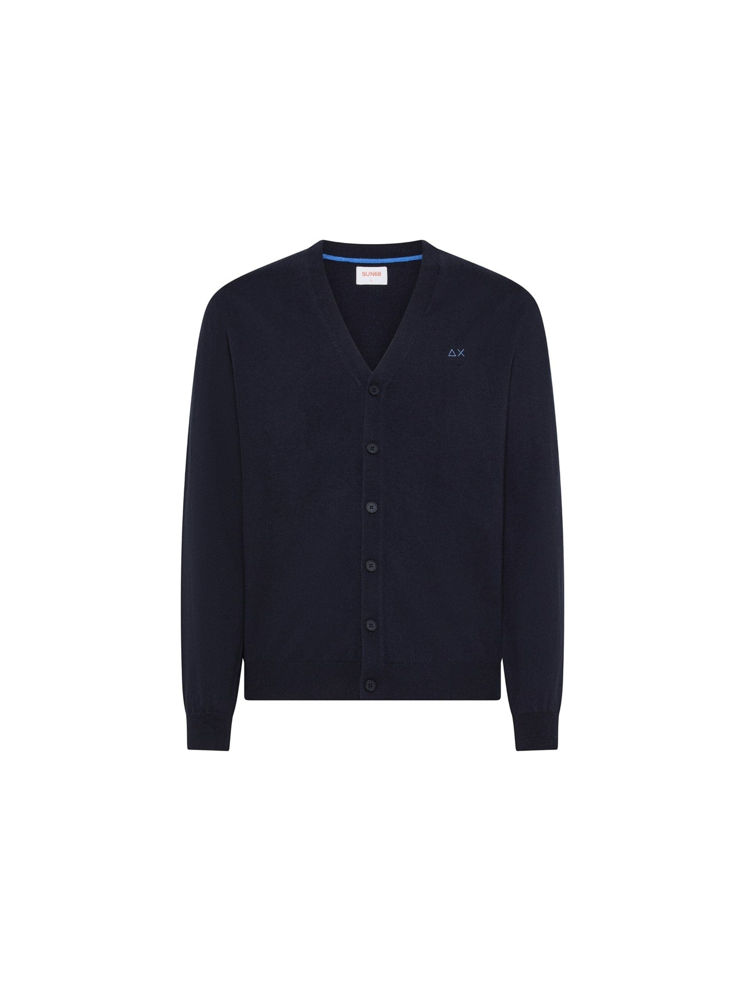 SUN68 Knit cardigan 'Men's Wool and Cotton Cardigan' in Blue: front