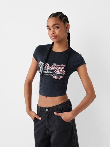 T-shirt Bershka en noir : devant