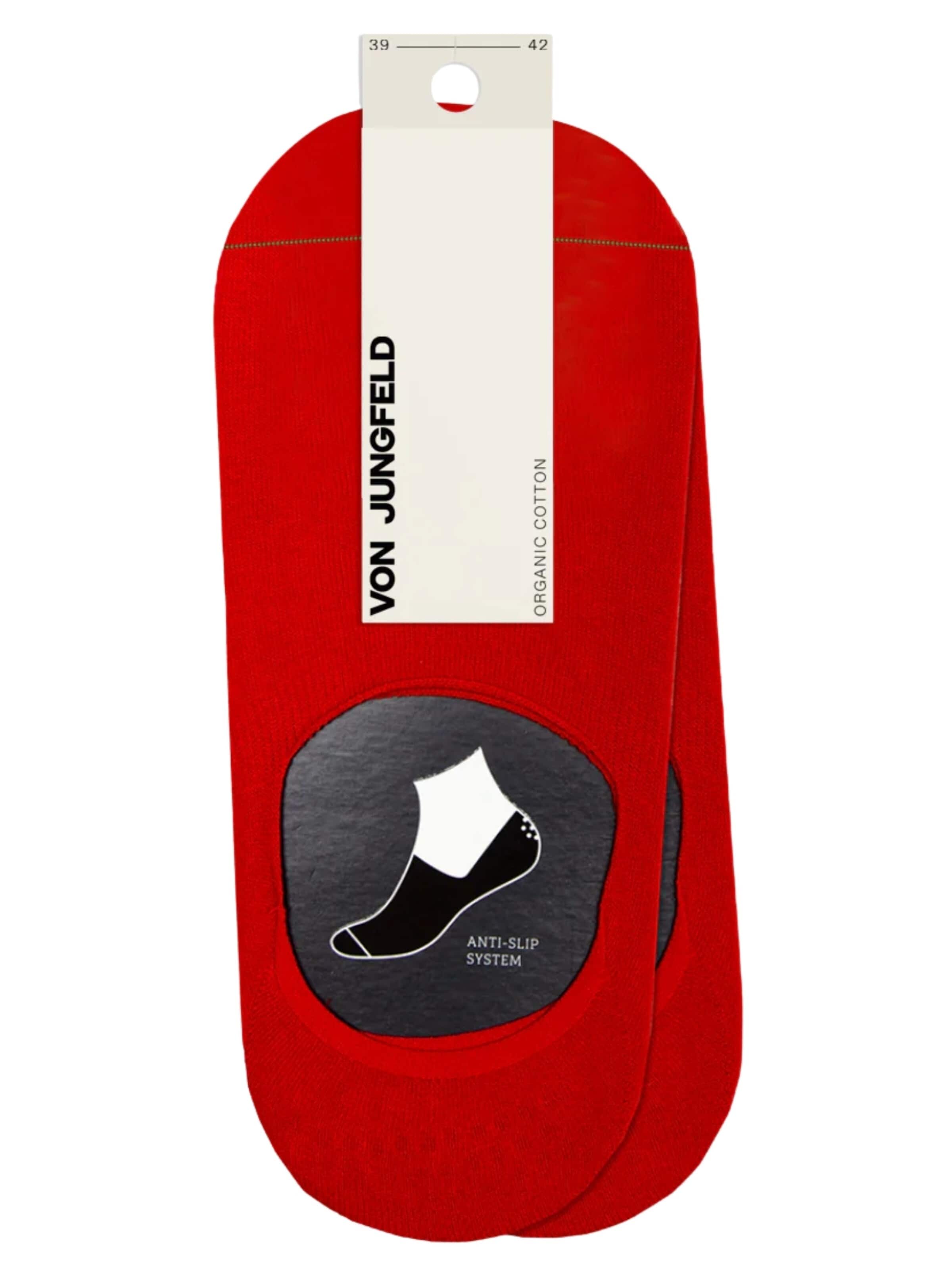 Von Jungfeld Ankle Socks 'Doppelpack' in Red: front