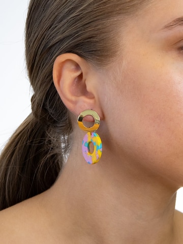 Fräulein Wunder - Brincos 'Acetat Adua' em azul: frente