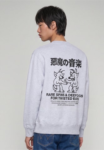EDWIN Sweatshirt 'Rare Spins' in Grey: front