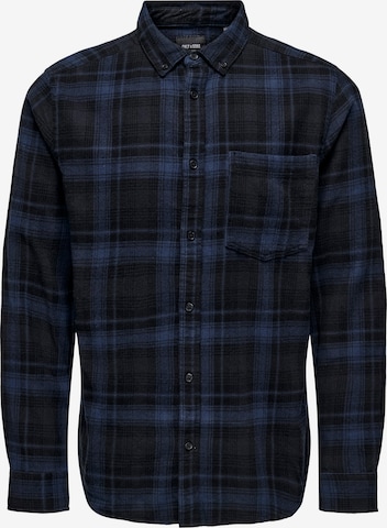 Only & Sons Regular fit Button Up Shirt 'Yun' in Blue: front
