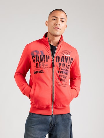CAMP DAVID - Sudadera con cremallera en rojo: frente