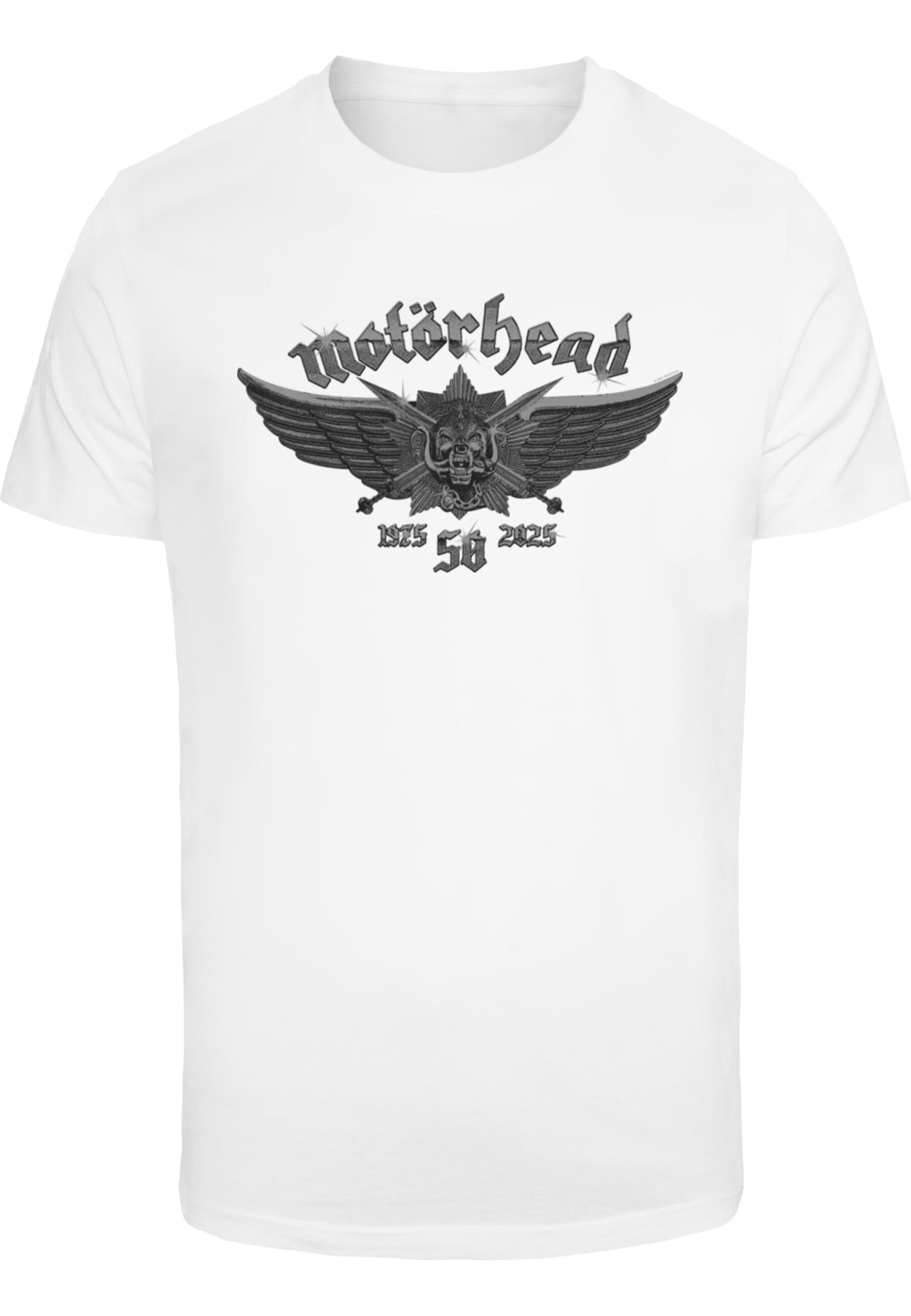 Merchcode Shirt 'Motorhead - 50th Wings' in White: front