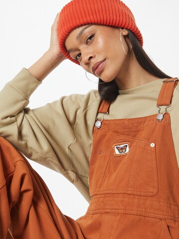 Monki Regular Jean Overalls in Brown