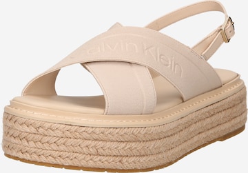 Calvin Klein Riemensandale 'SNDL HE' in Beige: predná strana