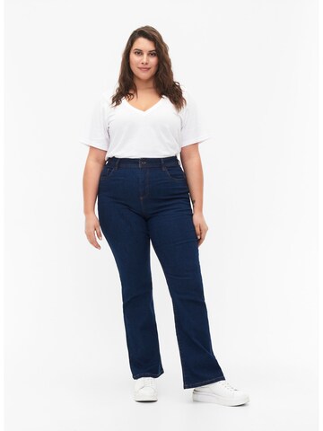 Zizzi Flared Jeans i blå
