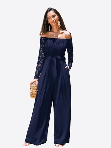 Cupshe Jumpsuit 'burn-out look' in Blue: front