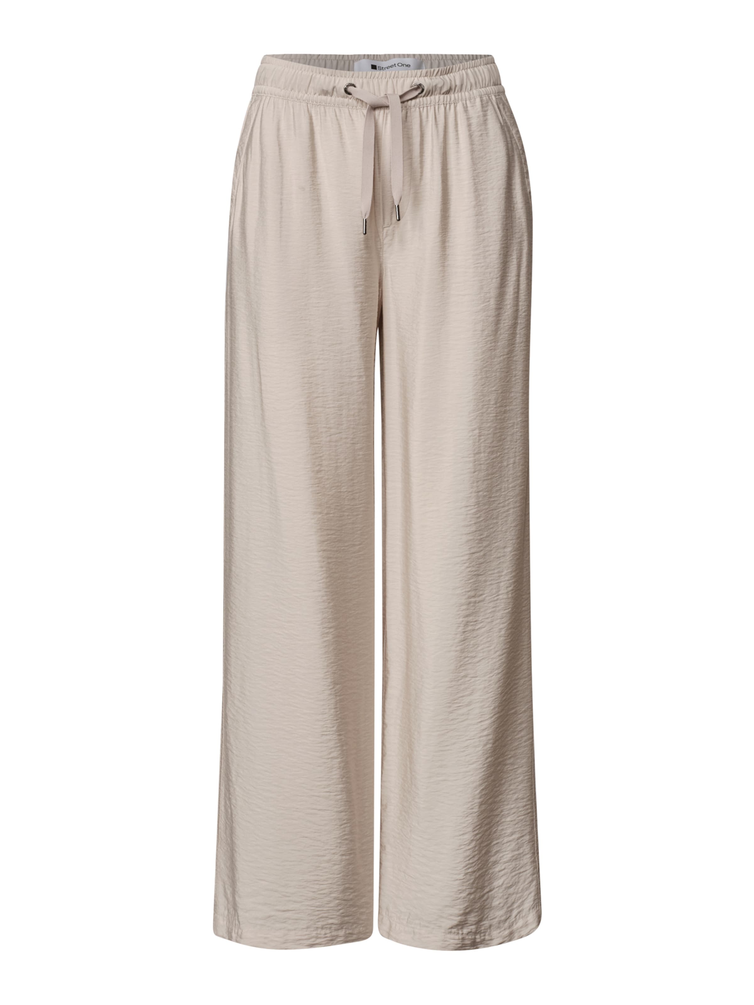 STREET ONE Wide Leg Hose 'Emee' in Beige: Vorderseite