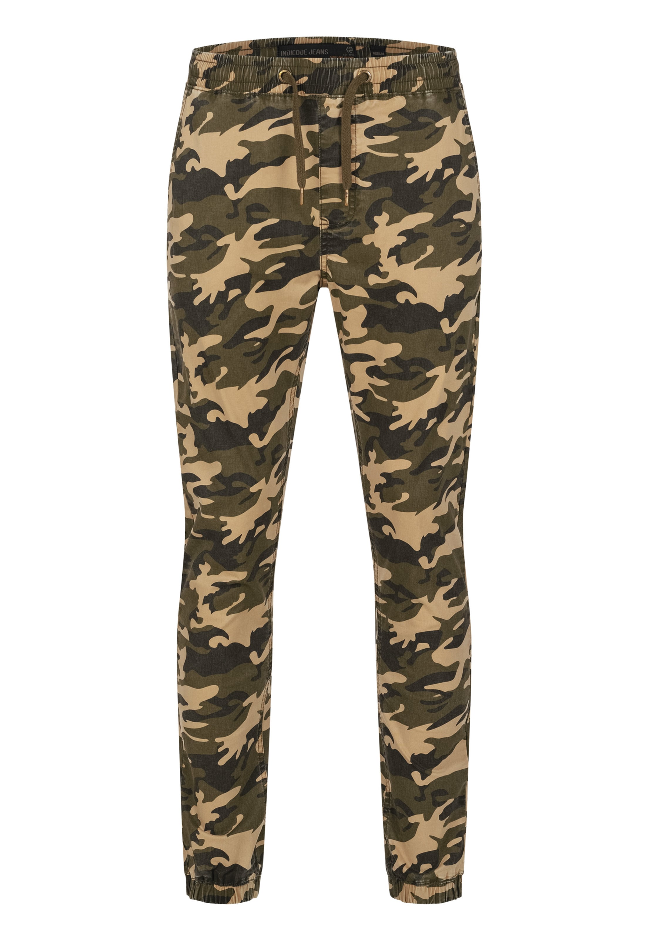 INDICODE JEANS Regular Chino trousers 'Fields' in Green: front