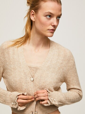 Pepe Jeans Knit Cardigan 'TIANA' in Beige