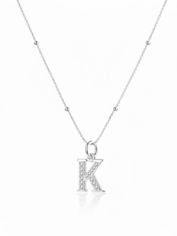 Hey Happiness - Cadena 'Letter K' en plata: frente