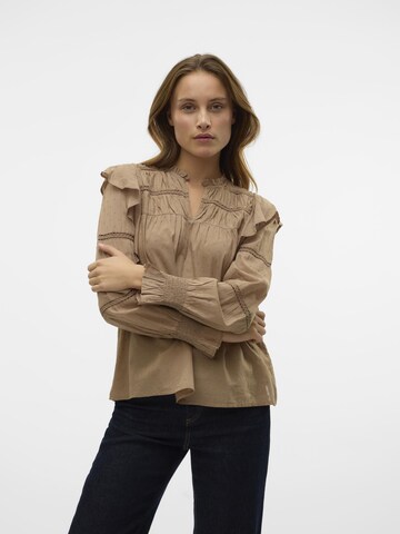 Chemisier 'VMTRINE' VERO MODA en beige : devant
