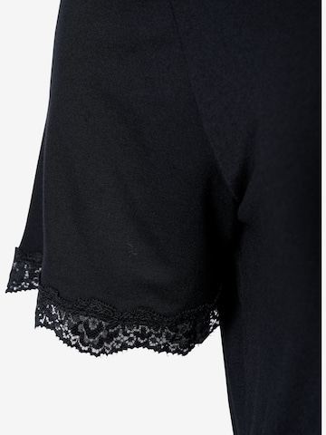 Zizzi - Camisola de pijama 'DELECIATE' em preto
