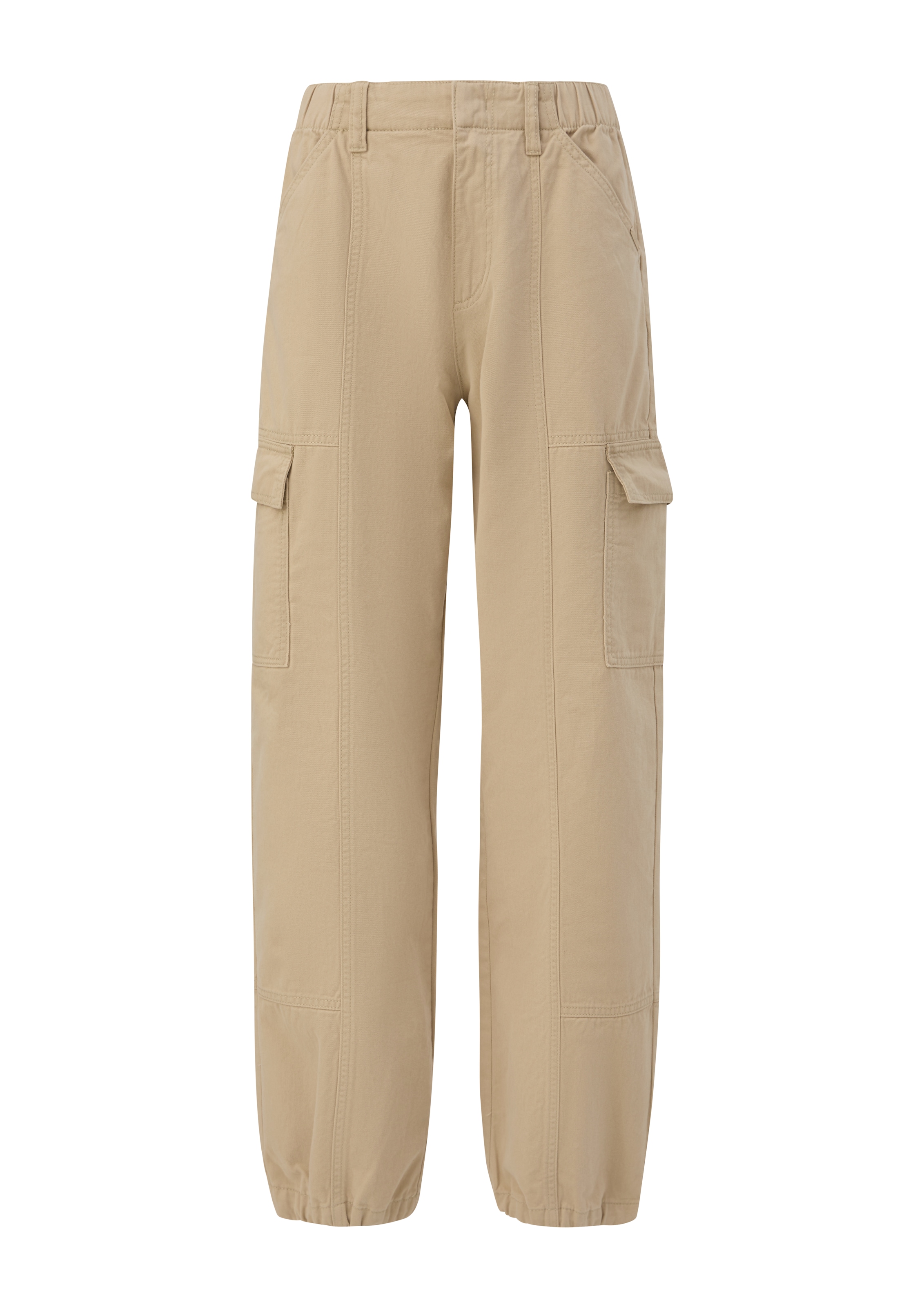 QS Wide Leg Cargohose in Beige: Vorderseite