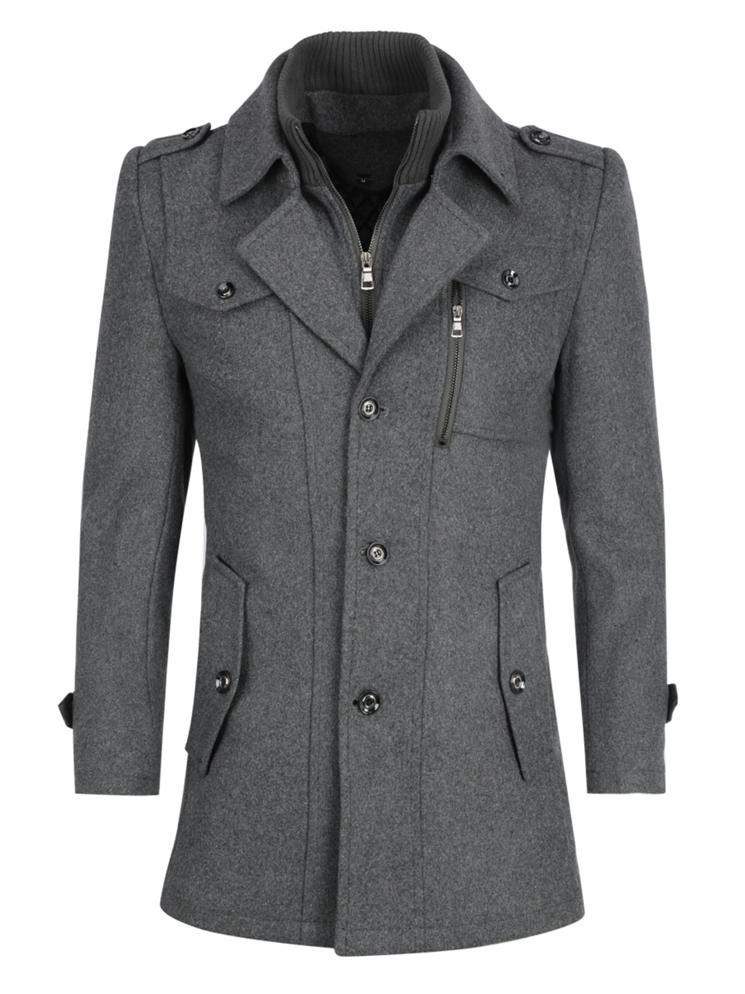 Youthup Winter Coat in Grey: front