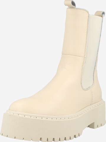 PS Poelman Chelsea boots i beige: framsida