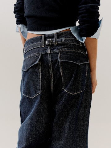 Wide Leg Jean Bershka en bleu