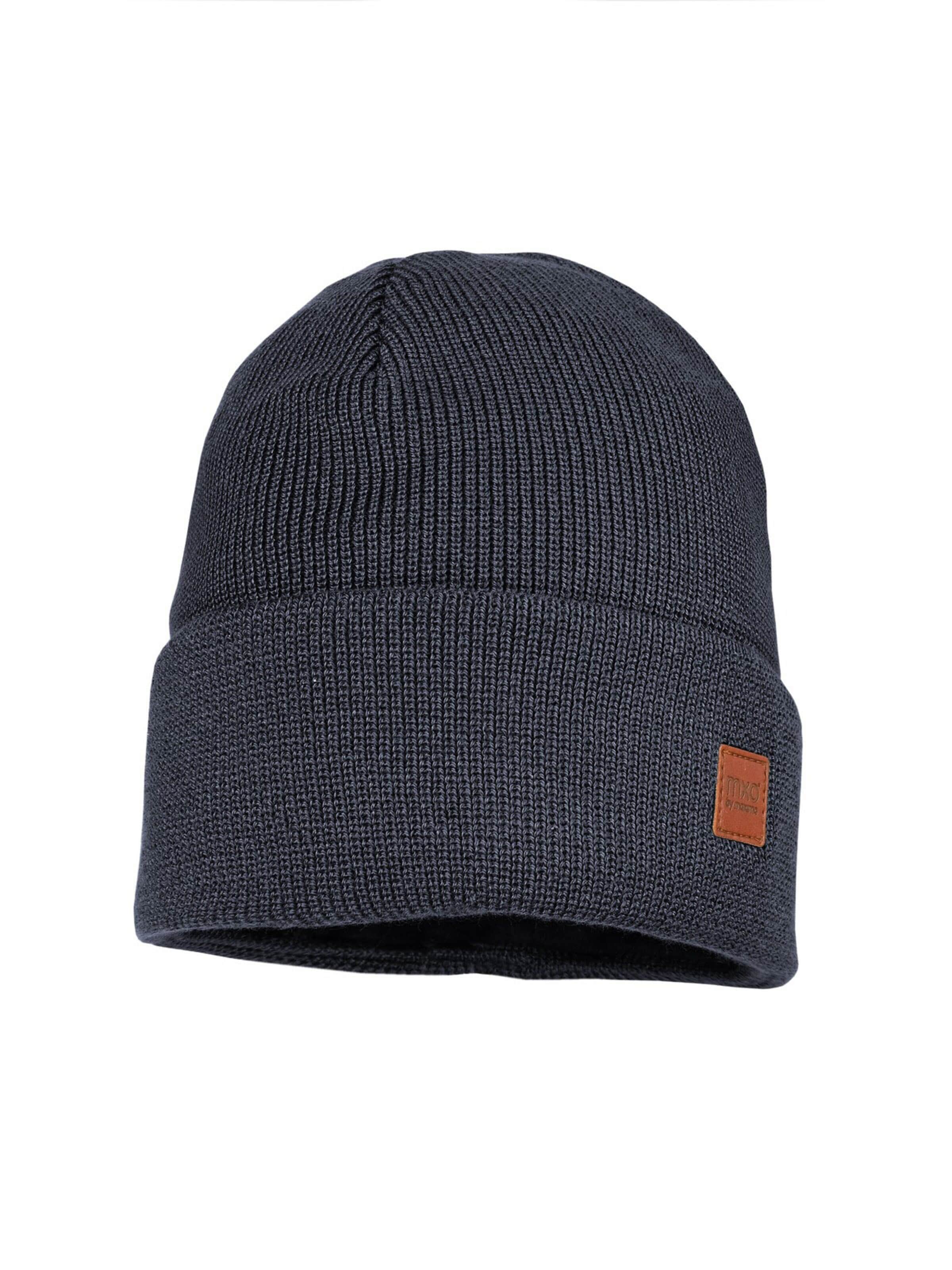 MAXIMO Beanie 'KIDS-Beanie, Umschlagrand Perlfang, Jerseyfutter' in Blue: front