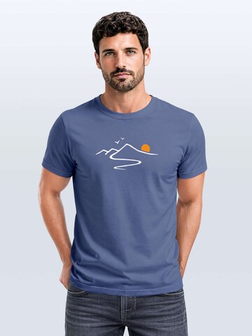 Neverless Shirt 'Mountain Trail'‌‌‌‌ in Blau