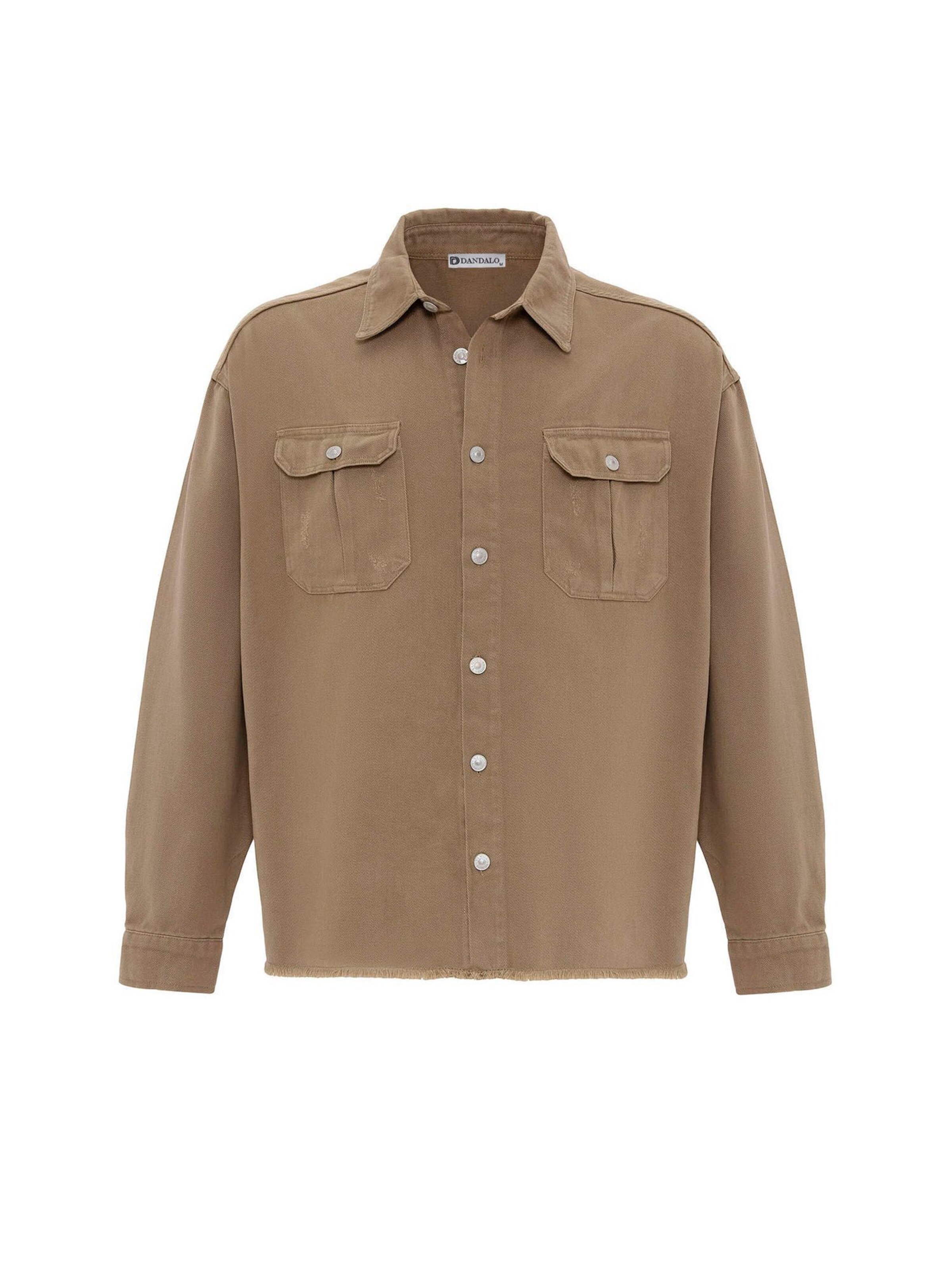 Dandalo Rovný strih Košeľa - Hnedá: predná strana