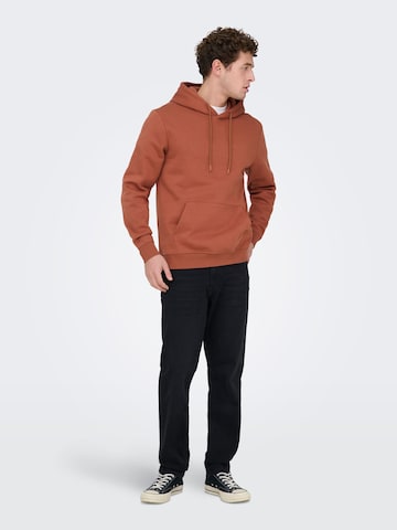 Only & Sons Sweatshirt 'ONSConnor' in Braun