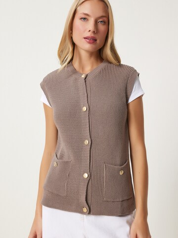 Cardigan Happiness İstanbul en marron : devant