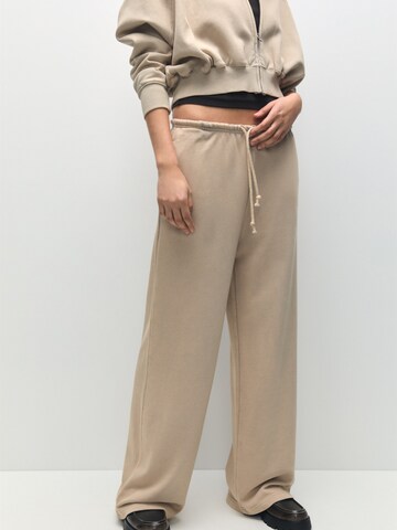 Pull&Bear Wide Leg Hose in Braun