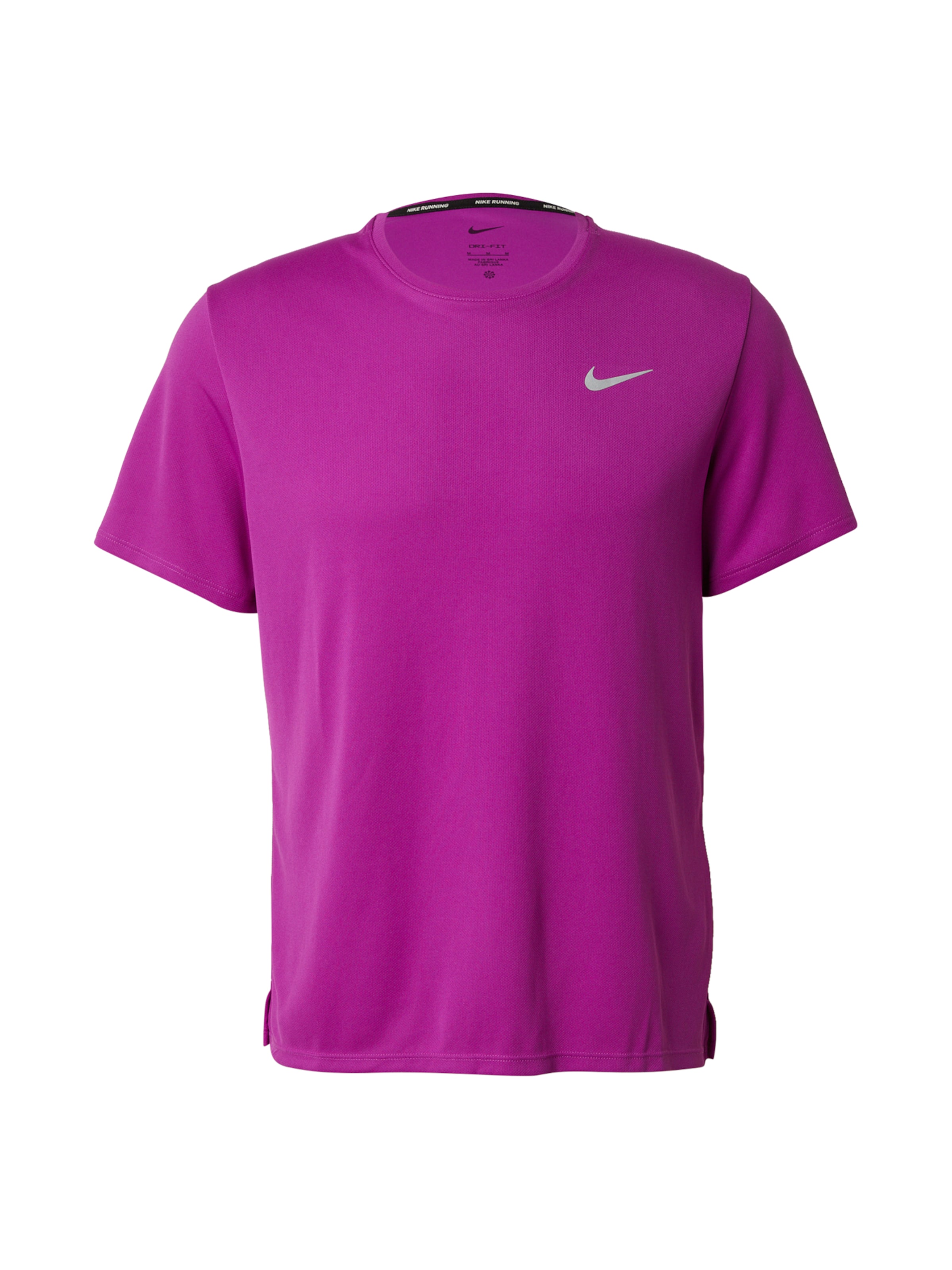 NIKE Функциональная футболка &#x27;MILER&#x27; в Серебристо-серый / Неоновый лиловый, Обзор товара