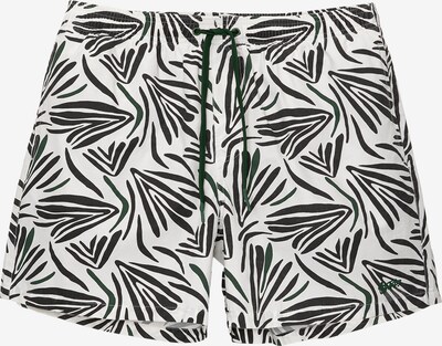 Pull&Bear Shorts de bain en vert foncé / noir / blanc, Vue avec produit