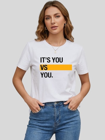 T-shirt 'Women's Short Sleeve Shirt Summer Tops' LapaPlus en blanc : devant