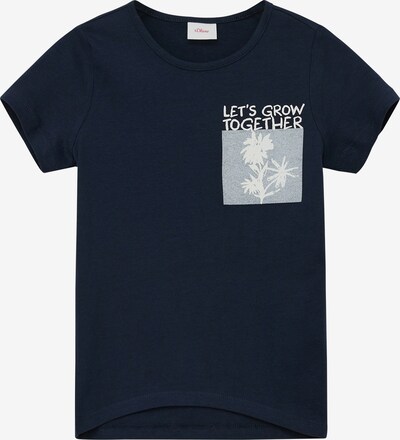 s.Oliver T-Shirt en bleu marine / gris / blanc cassé, Vue avec produit