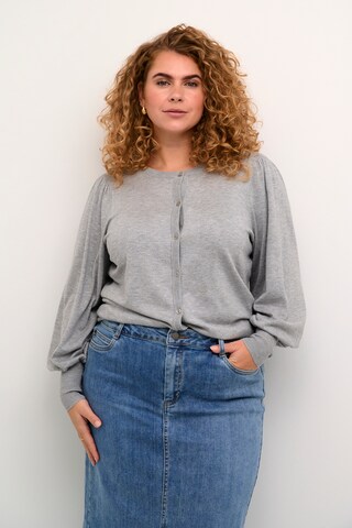 KAFFE CURVE Knit cardigan 'Lizzy' in Grey: front