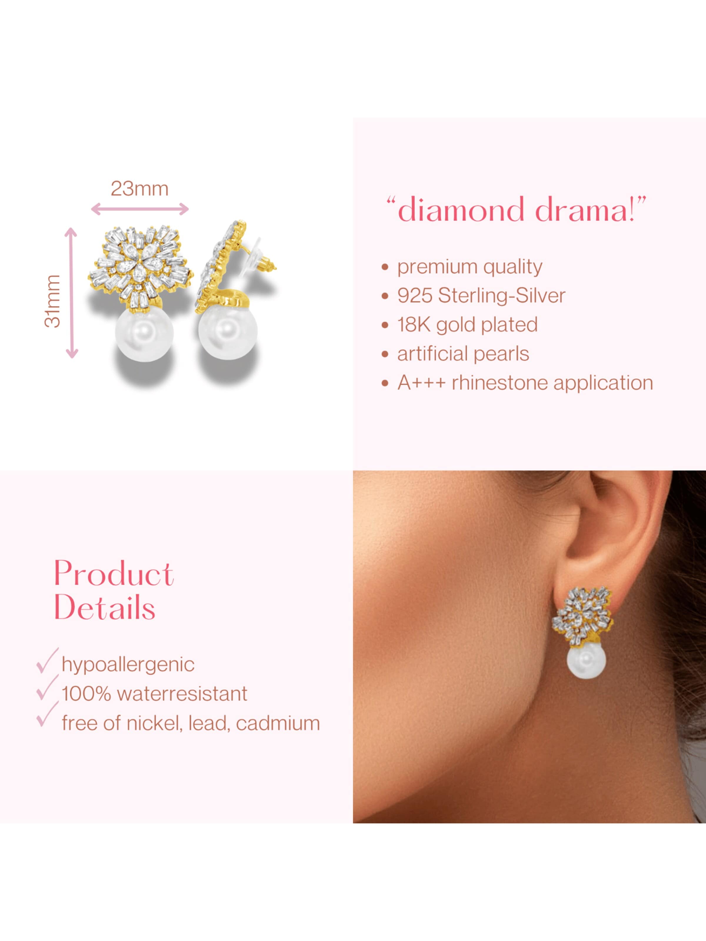 ARS-ARGENTI Earrings 'DIAMOND DRAMA' in Gold