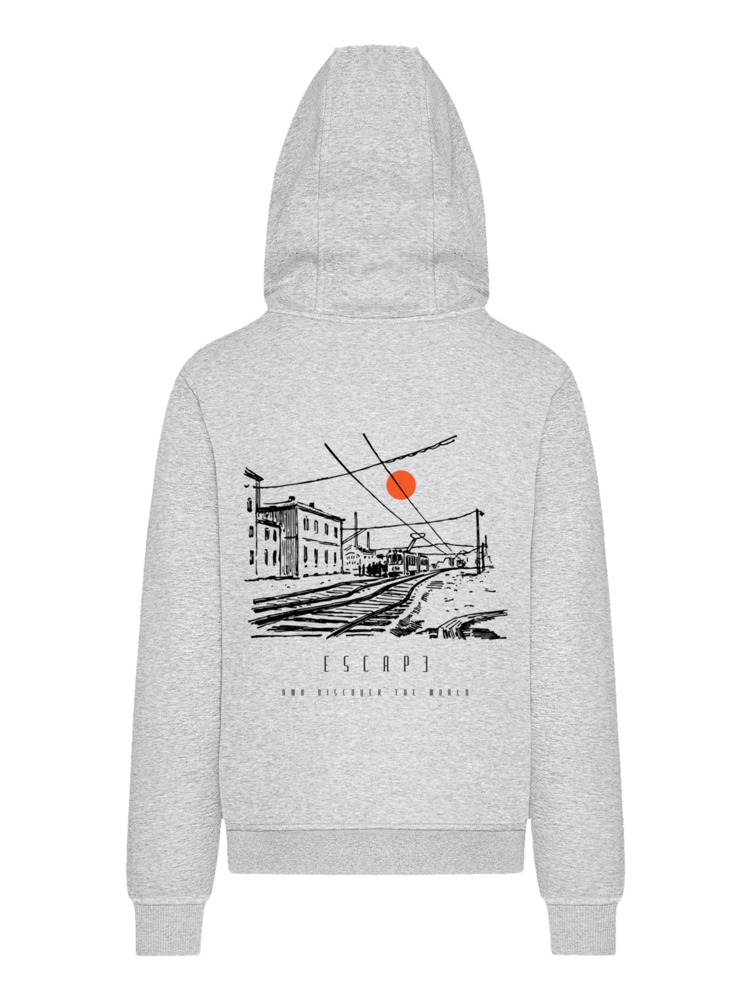Sweat-shirt 'Escape Discover the World Town Train Station' F4NT4STIC en gris