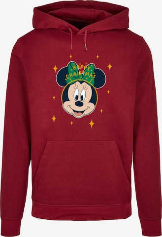 ABSOLUTE CULT Sweatshirt 'Minnie Mouse - Happy Christmas' in Rood: voorkant