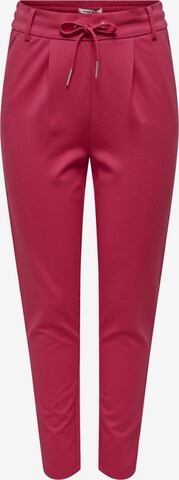 ONLY Slimfit Παντελόνι πλισέ 'Poptrash' σε ροζ: μπροστά