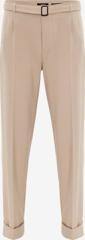 Coupe slim Pantalon à plis Antioch en beige : devant
