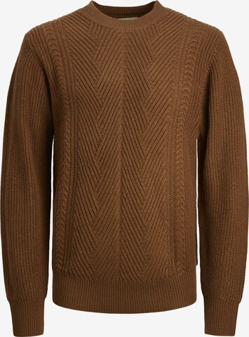 JACK & JONES Sweater 'Carter' in Brown: front