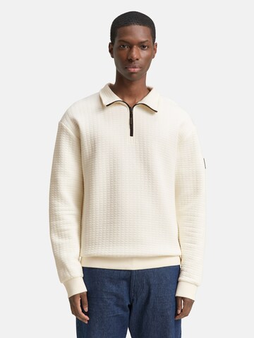 TOM TAILOR DENIM Sweatshirt in White: front