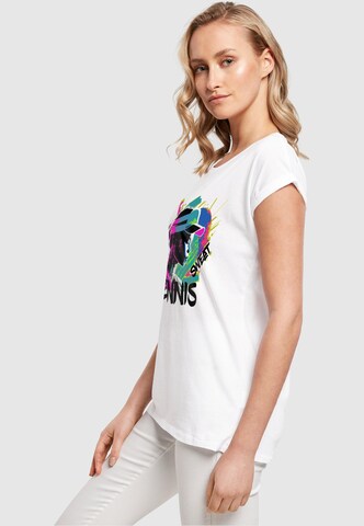 Merchcode Shirts 'Tennis Love, Sweat' i hvid