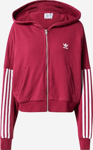 ADIDAS ORIGINALS Zip-Up Hoodie 'Adicolor Classics Relaxed' in Red: front